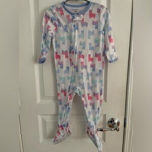 5 for $10🟢 Carter’s Girls Llama Sleep & Play. Size 18M. Polyester. EUC.